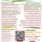 Cafe Menu August 2025